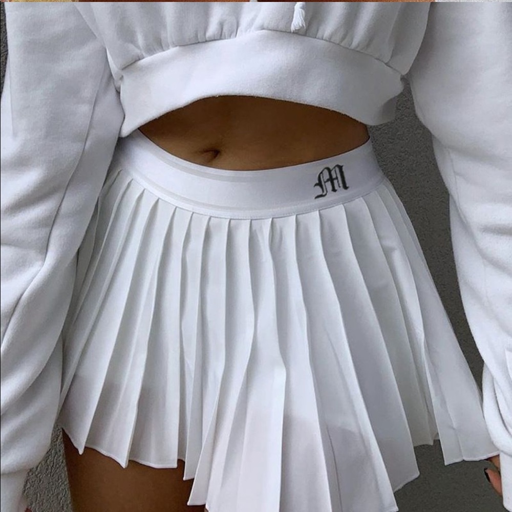 Pleated A-Line Mini Skirt